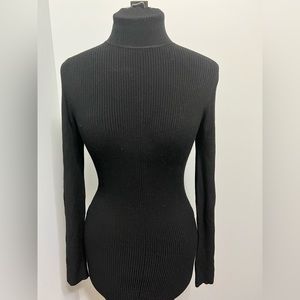 Black long sleeve sweater dress